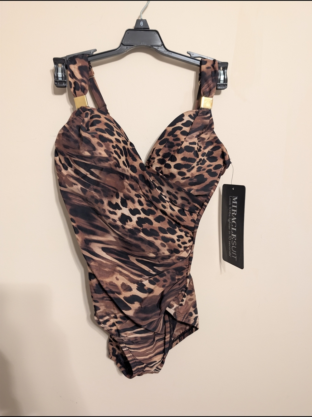 NWT Miraclesuit Siren One Piece Swimsuit Leopard Ocicat Size 6